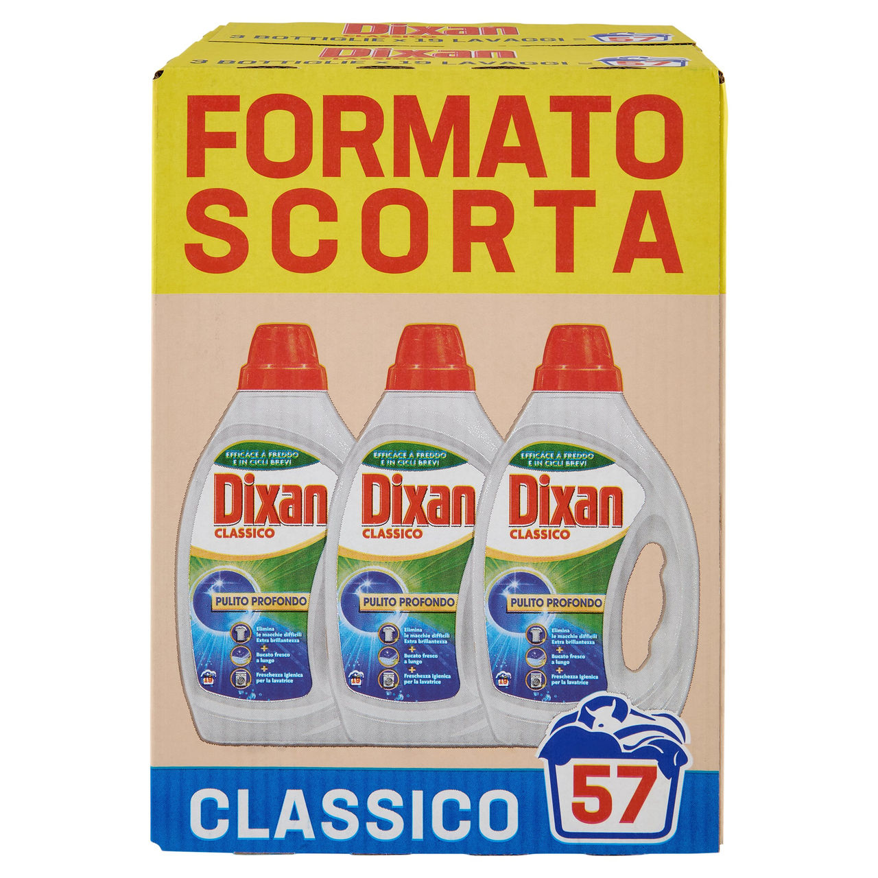 DIXAN Liquido Classico 3x19=57 Lavaggi 3 x 855 ml