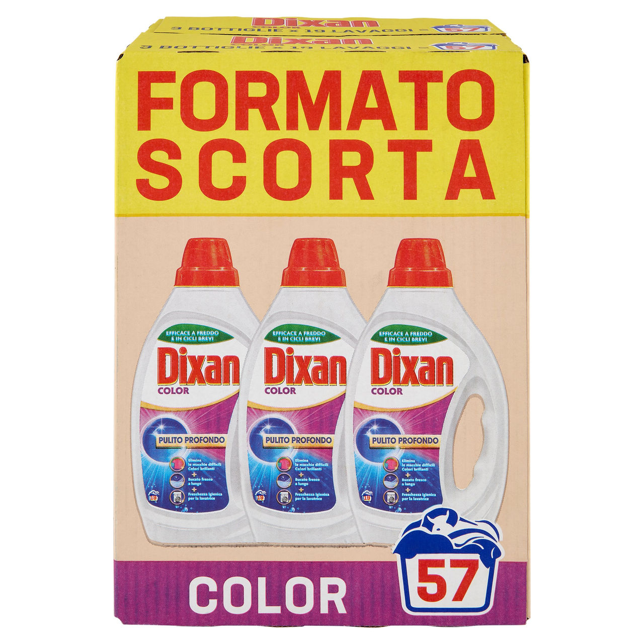 DIXAN Liquido Color 3x19=57 Lavaggi 3 x 855 ml