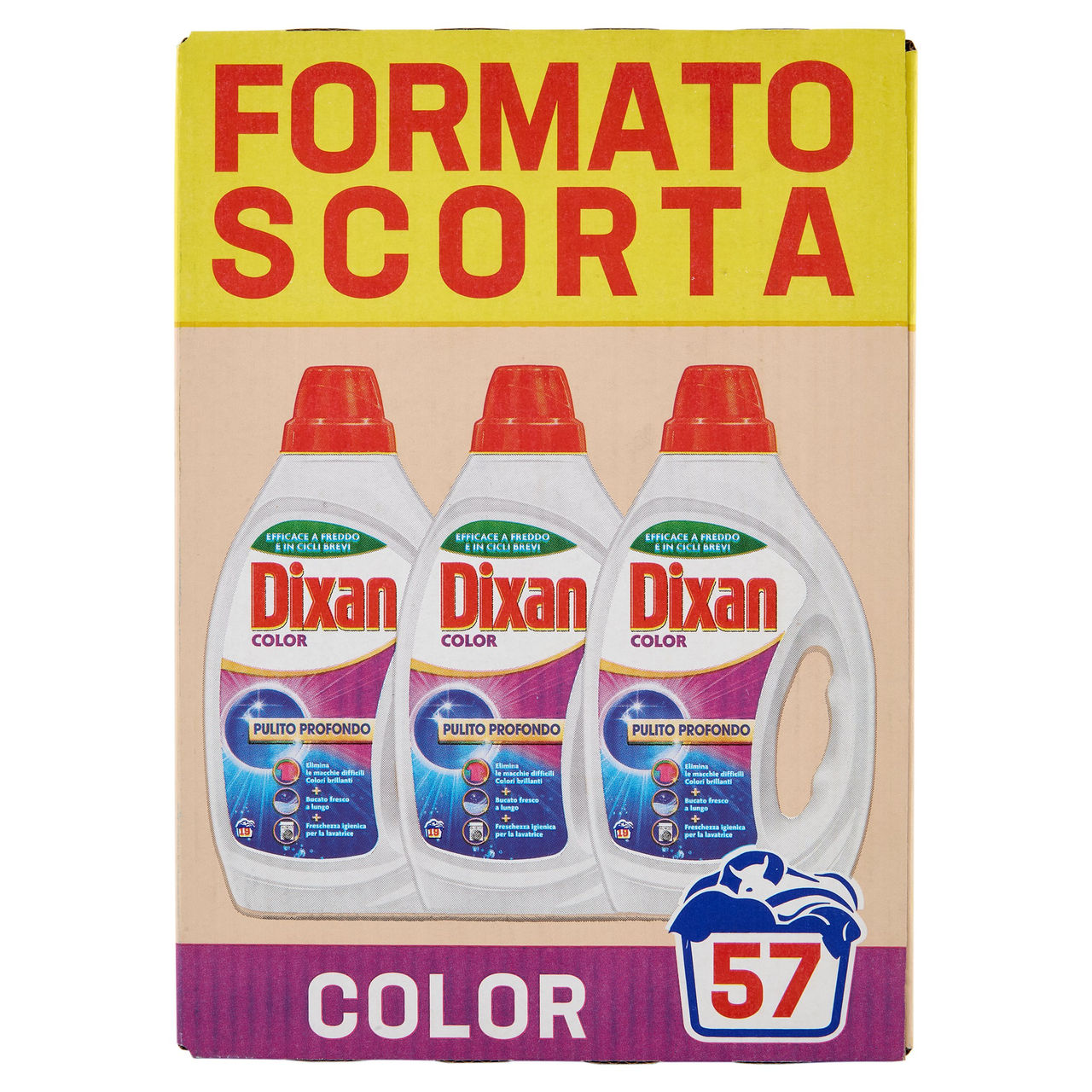 DIXAN Liquido Color 3x19=57 Lavaggi 3 x 855 ml