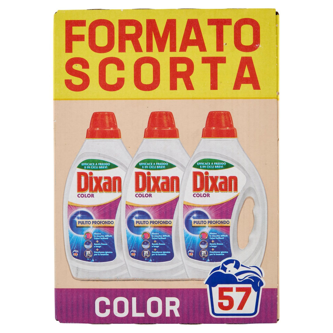 DIXAN Liquido Color 3x19=57 Lavaggi 3 x 855 ml