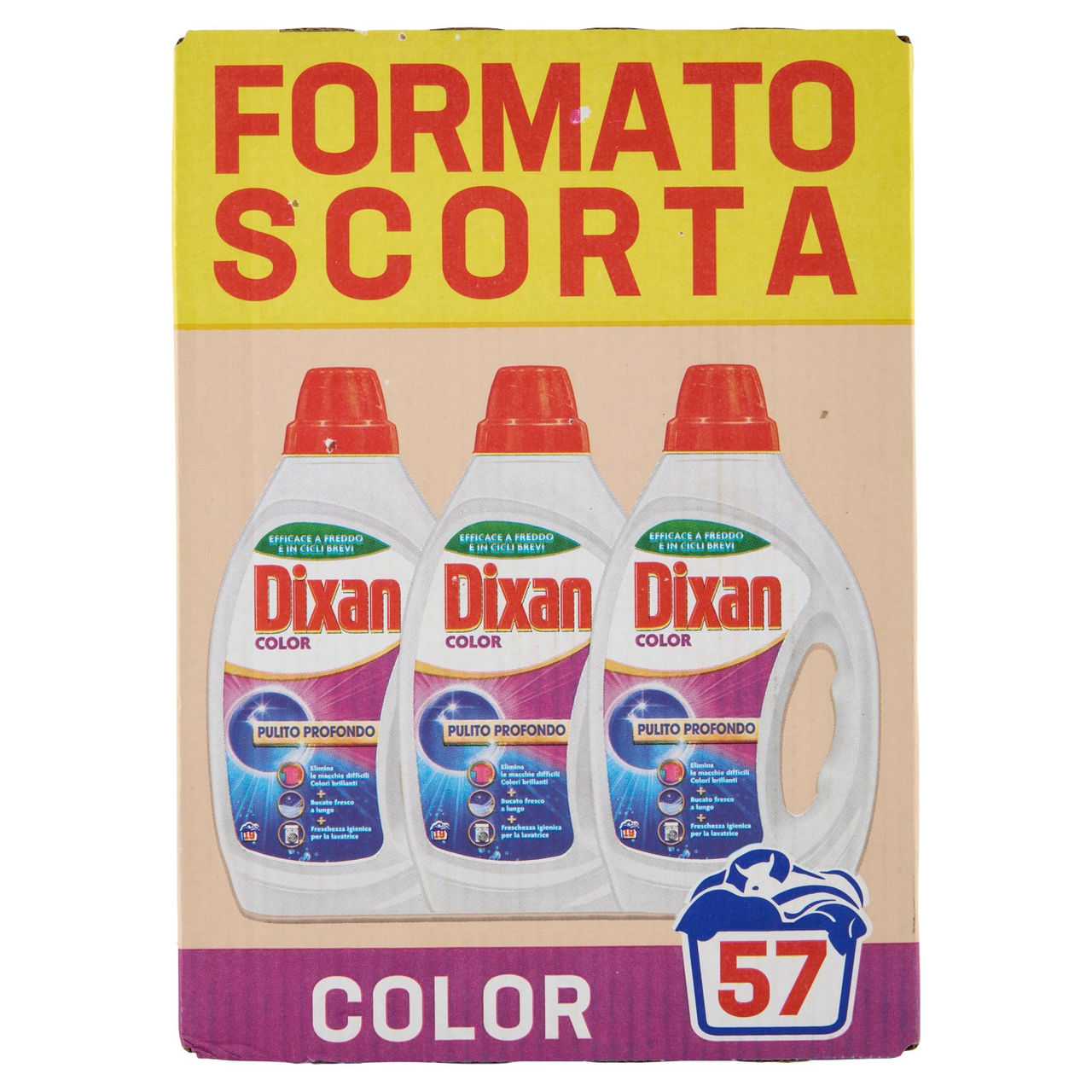 DIXAN Liquido Color 3x19=57 Lavaggi 3 x 855 ml