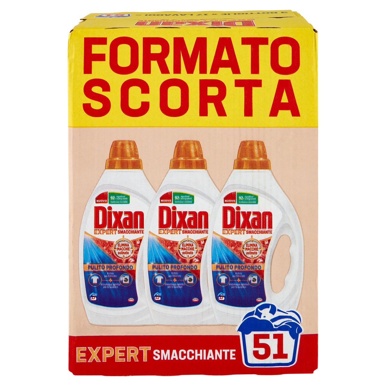 DIXAN Liquido Expert Smacchiante 3x17=51 Lavaggi 3 x 765 ml