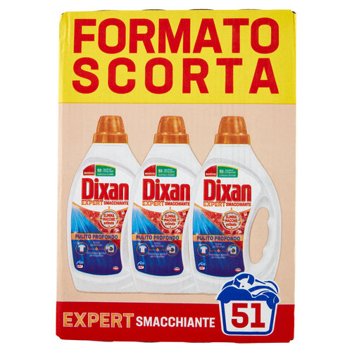 DIXAN Liquido Expert Smacchiante 3x17=51 Lavaggi 3 x 765 ml