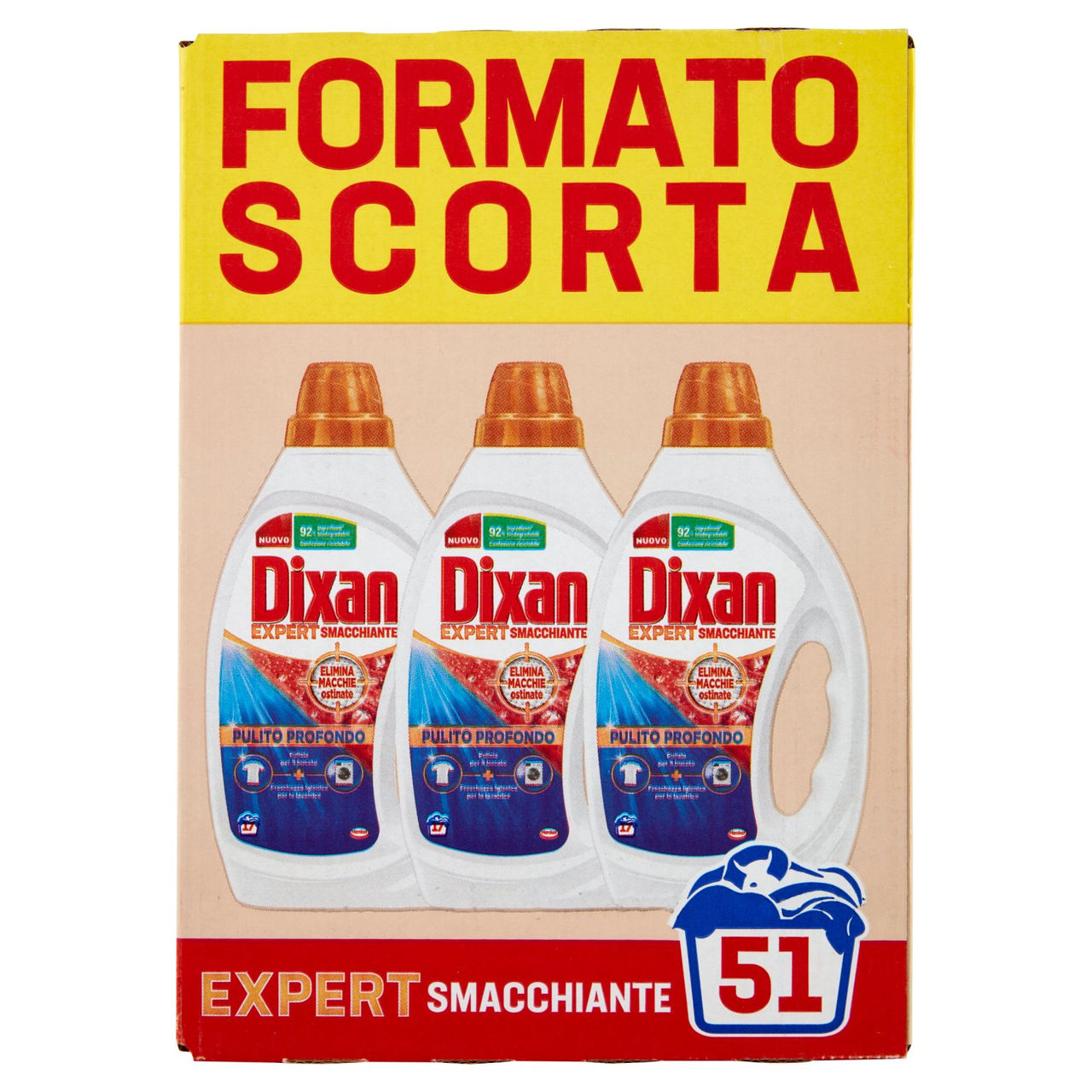 DIXAN Liquido Expert Smacchiante 3x17=51 Lavaggi 3 x 765 ml