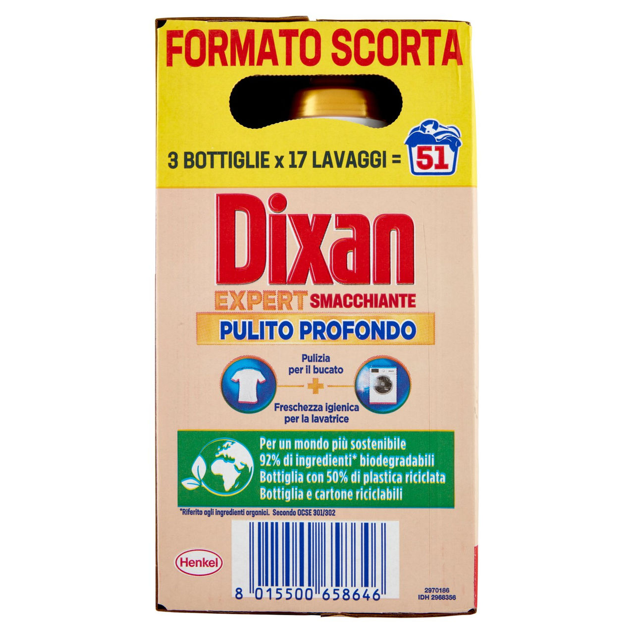 DIXAN Liquido Expert Smacchiante 3x17=51 Lavaggi 3 x 765 ml