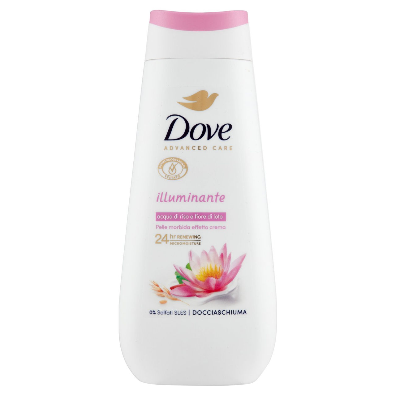Dove Advanced Care Docciaschiuma illuminante acqua di riso e fiore di loto 225 ml