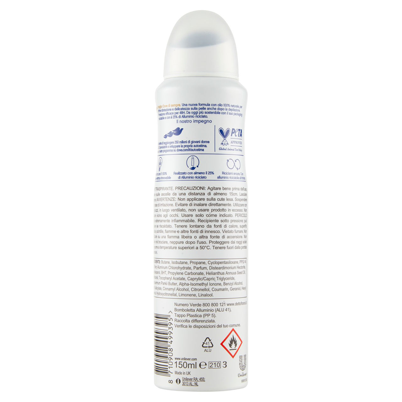 Dove invisible dry white freesia & violet flower scent 150 ml