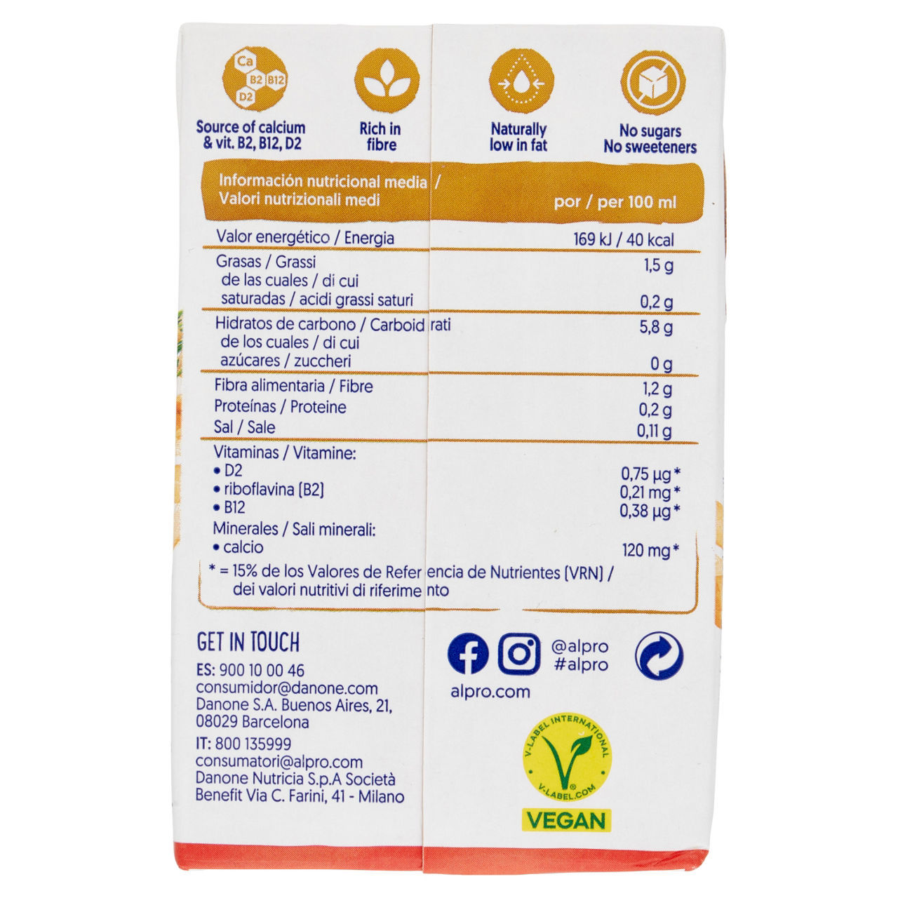 Drink Alpro senza zuccheri avena 500 ml
