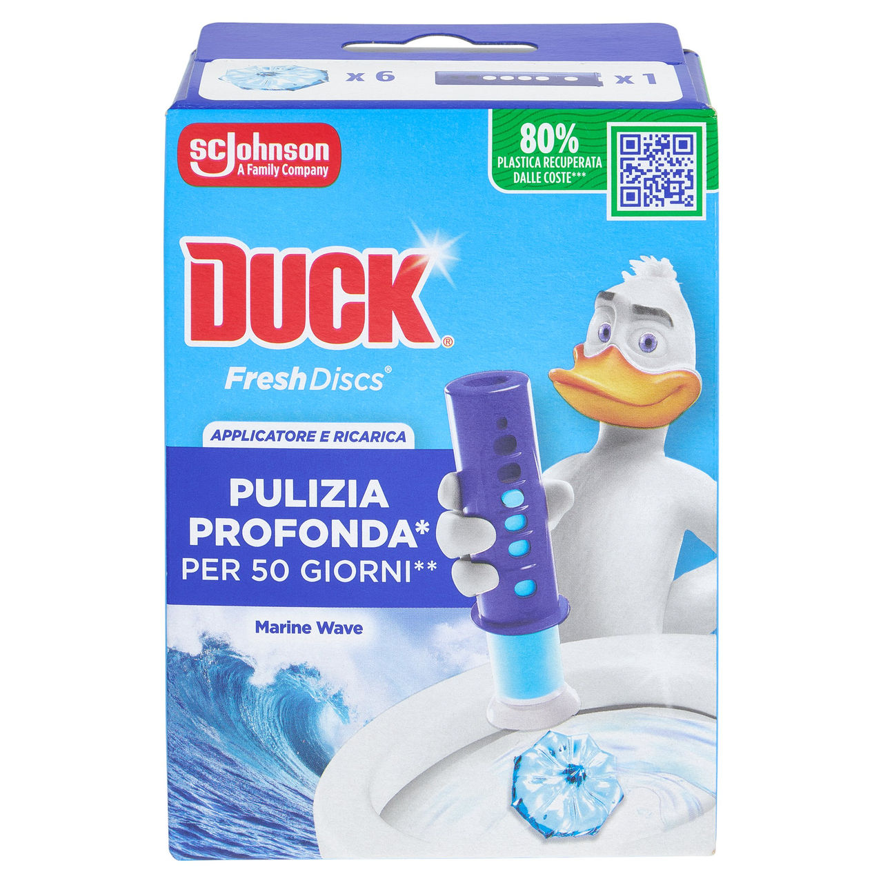 Duck Fresh Discs - Base per Dischi Gel Igienizzanti WC, Fragranza Marine 36ml