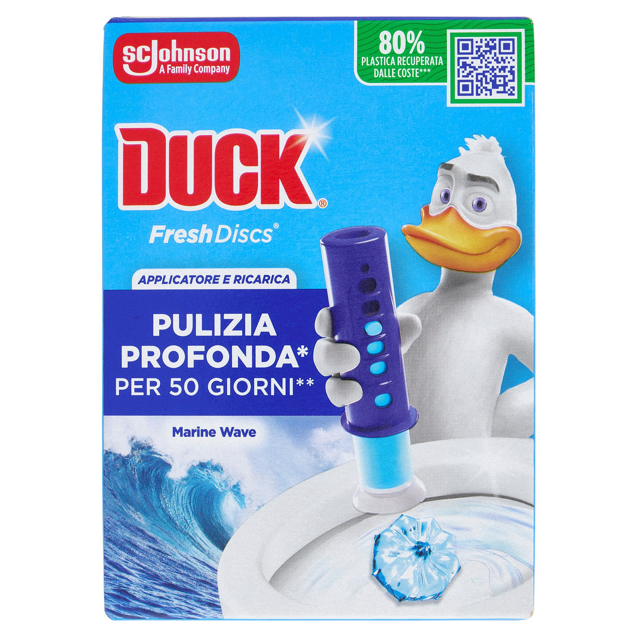 Duck Fresh Discs - Base per Dischi Gel Igienizzanti WC, Fragranza Marine 36ml