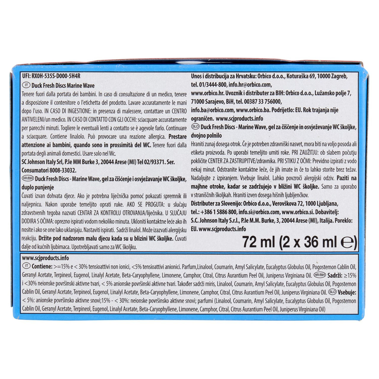 Duck Fresh Discs - Doppia Ricarica, Fragranza Marine 2 x 36ml