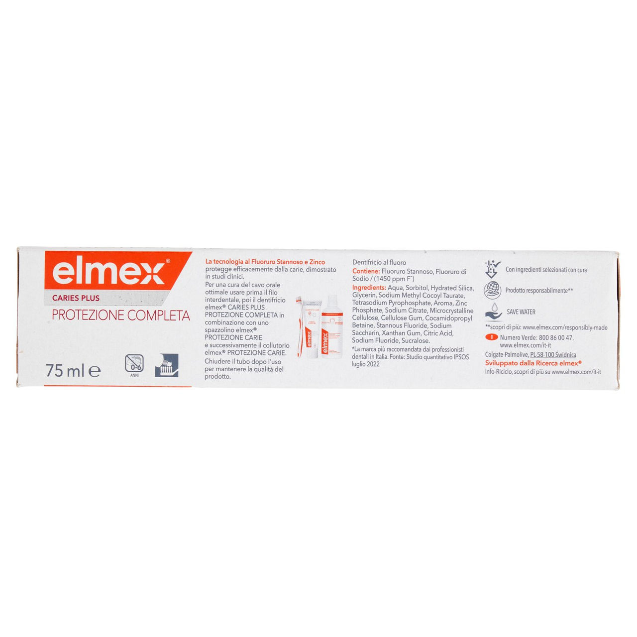 elmex dentifricio Caries Plus protezione completa contro la carie 75 ml