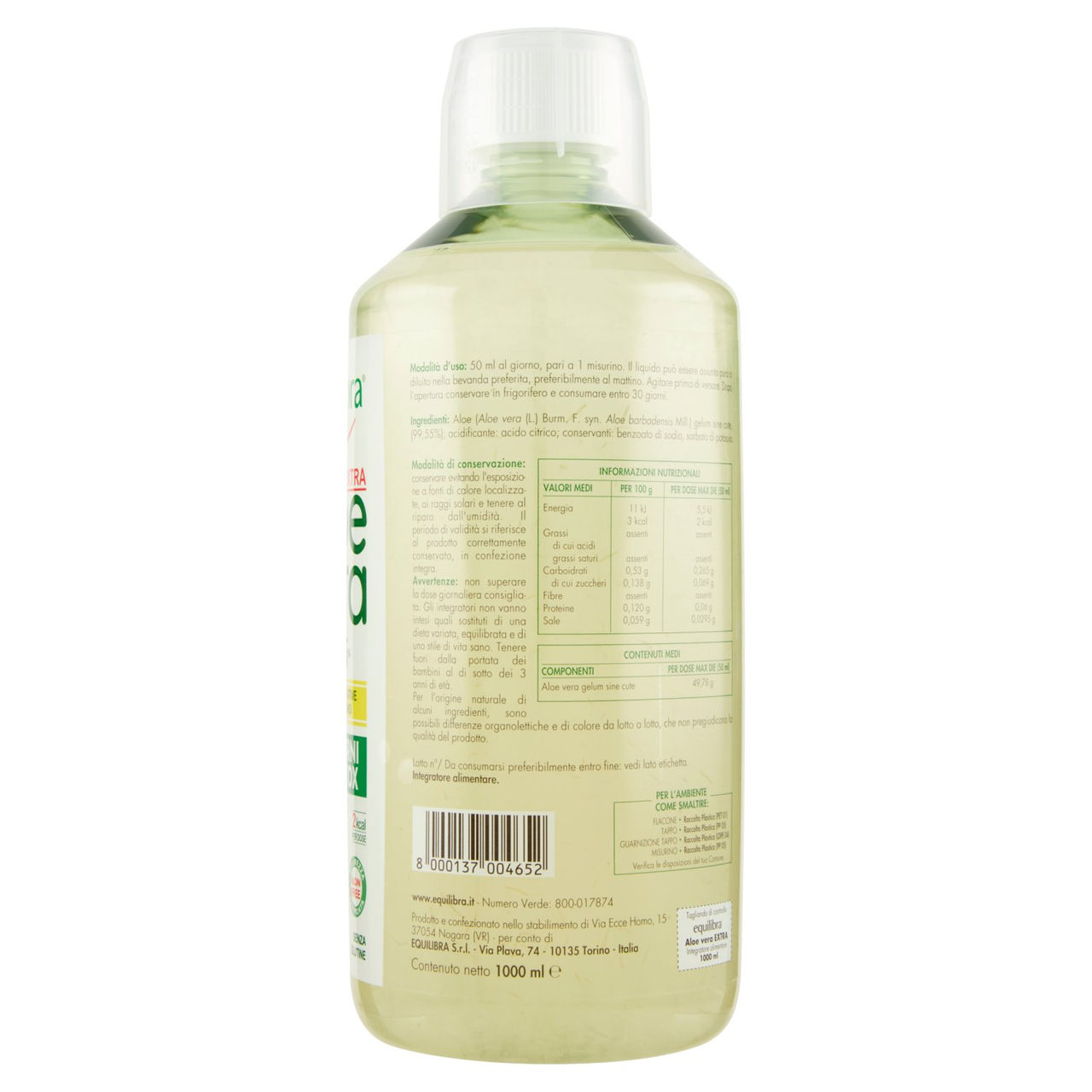 equilibra Aloe vera Extra 99,5% 1000 ml