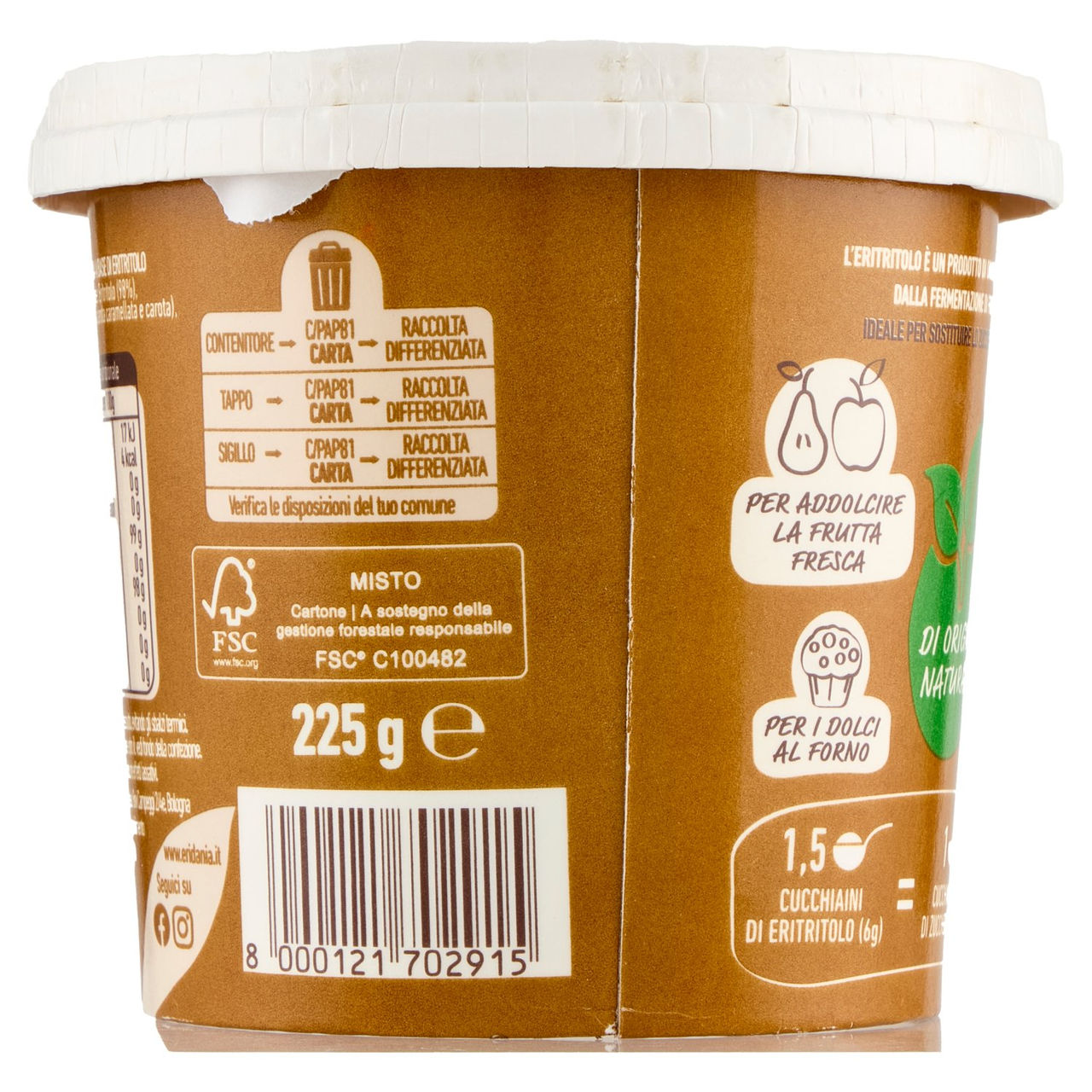 Eridania Eritritolo Dark 225 g