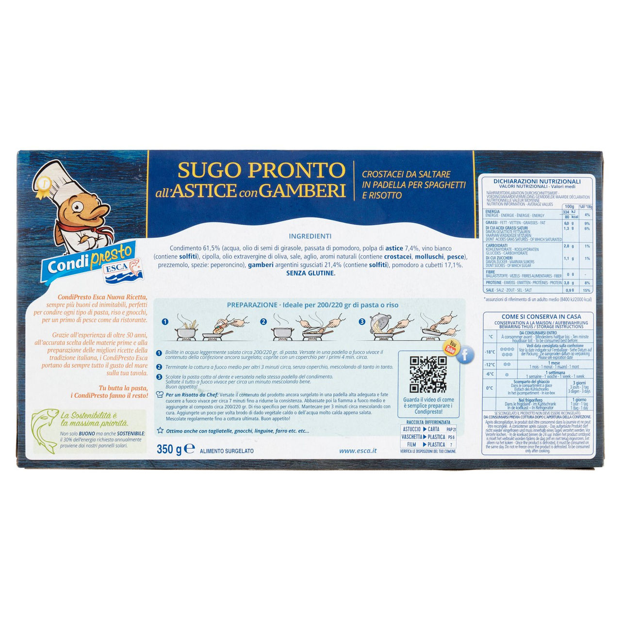 Esca Condipresto Sugo Pronto all'Astice con Gamberi 350 g