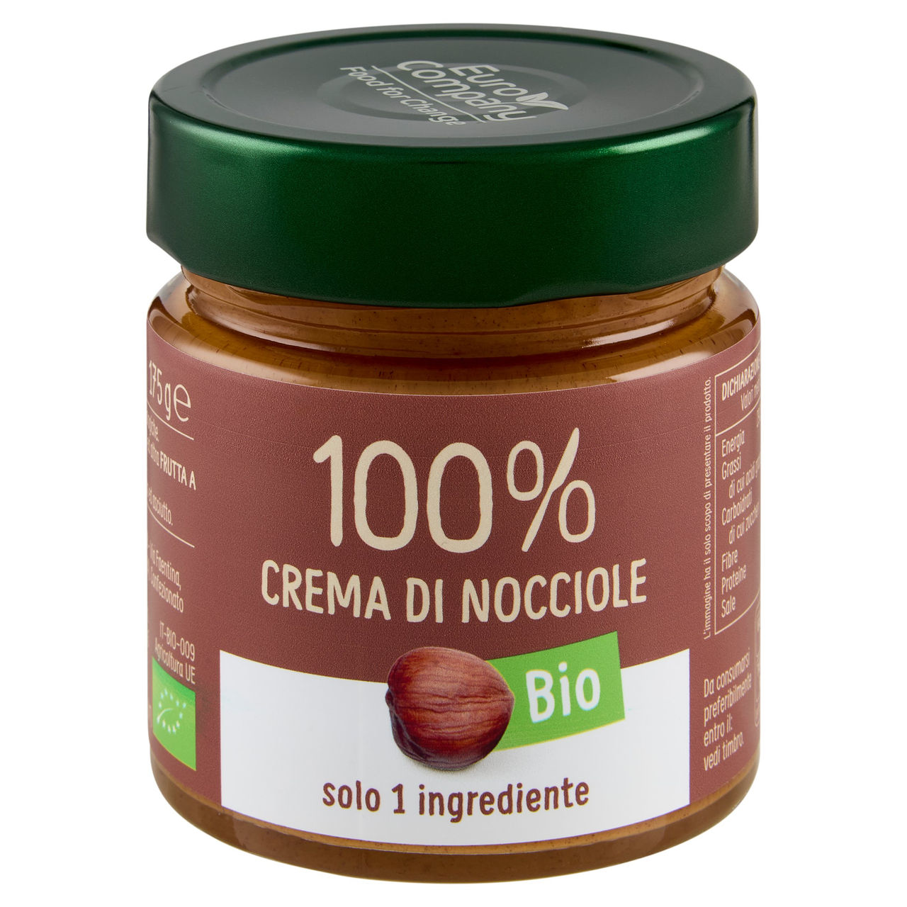 Euro Company 100% Crema di Nocciole Bio 175 g