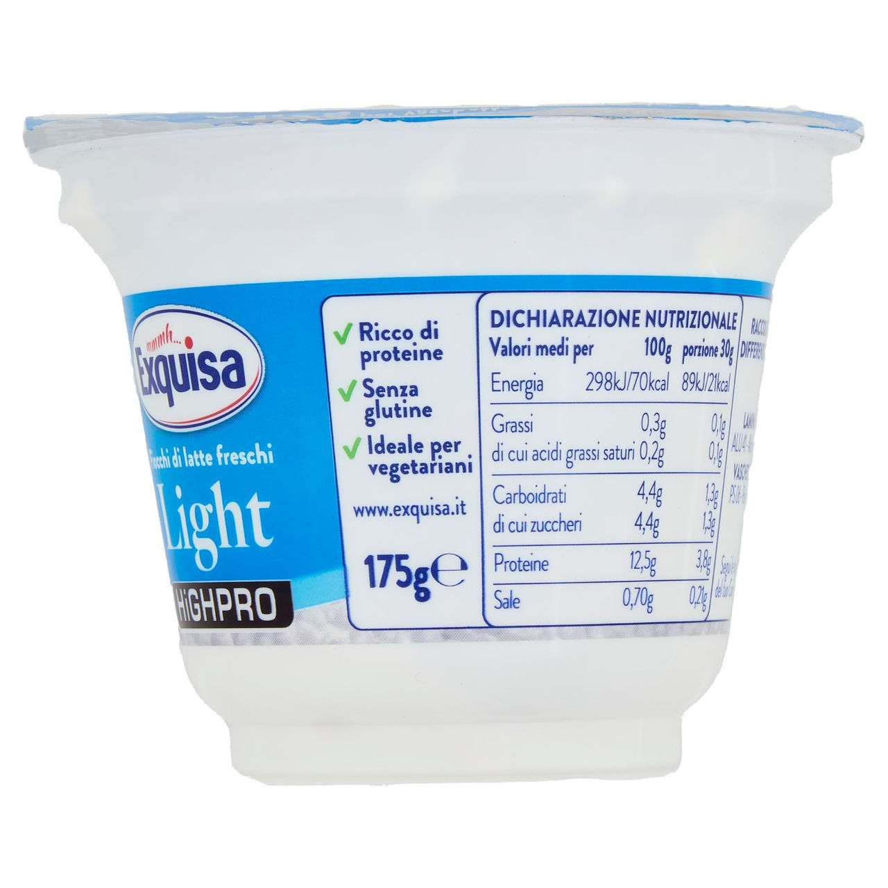 Exquisa Highpro Fiocchi di latte freschi Light 175 g