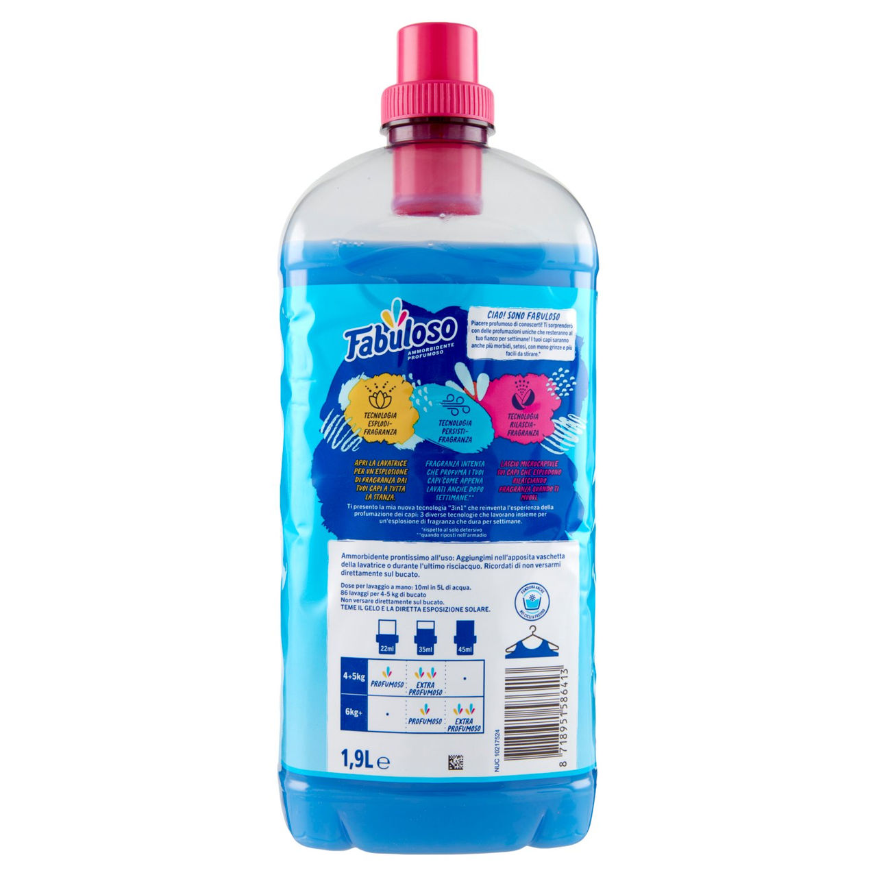 Fabuloso ammorbidente concentrato profumato Fresco Mattino 1,9 L