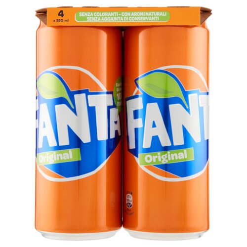 Fanta Original, Bibita Gassata 330ml x 4 (Lattina)