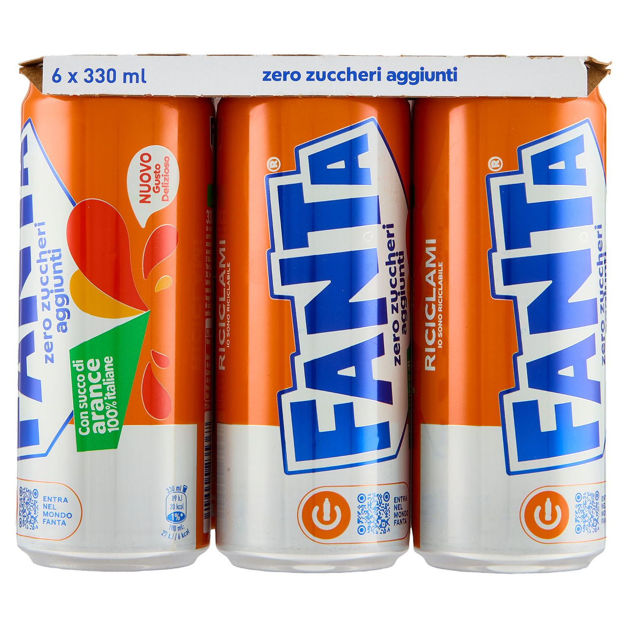 Fanta Zero Orange Sleek Can 6 x 33 cl