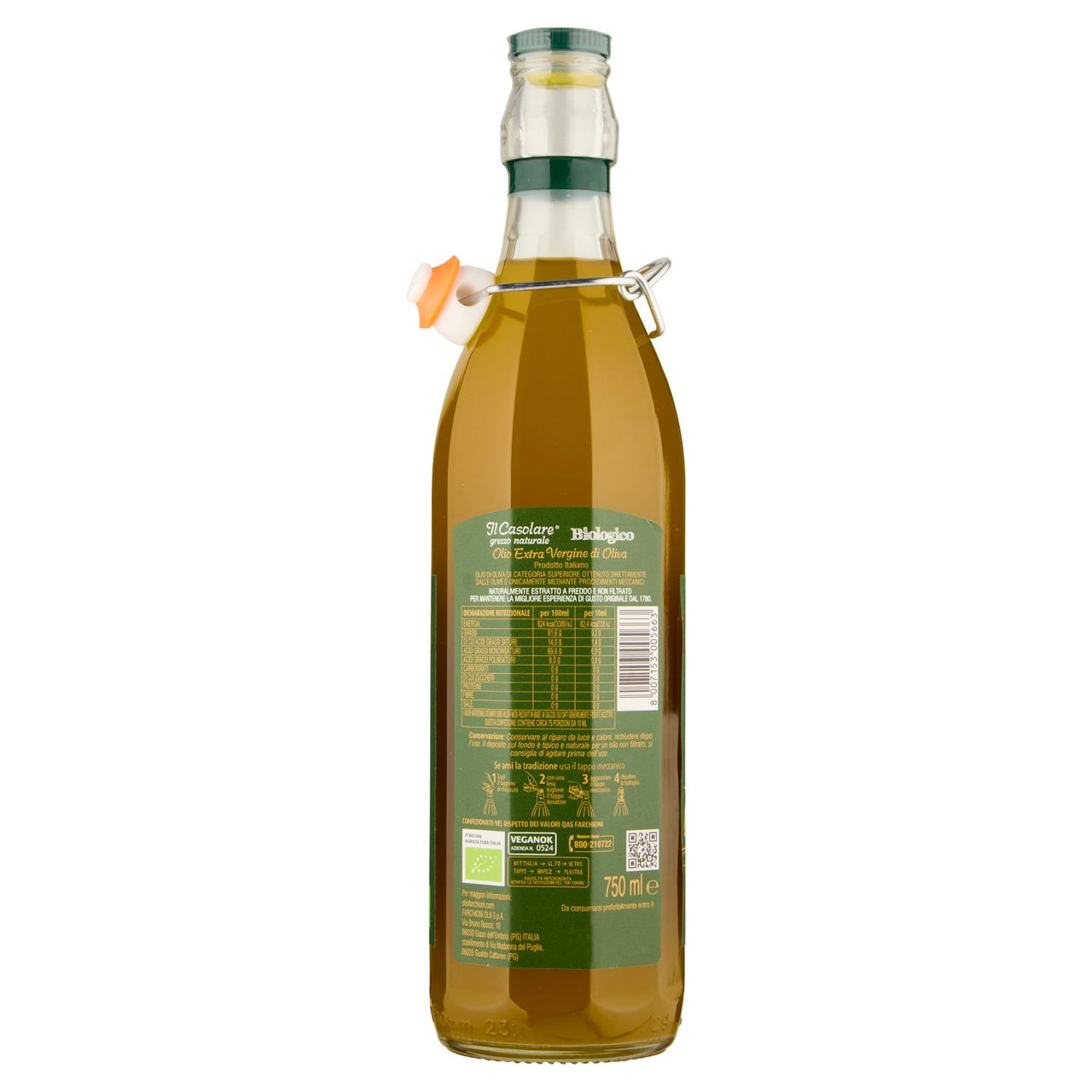 Farchioni Il Casolare grezzo naturale Biologico Olio Extra Vergine di Oliva 750 ml