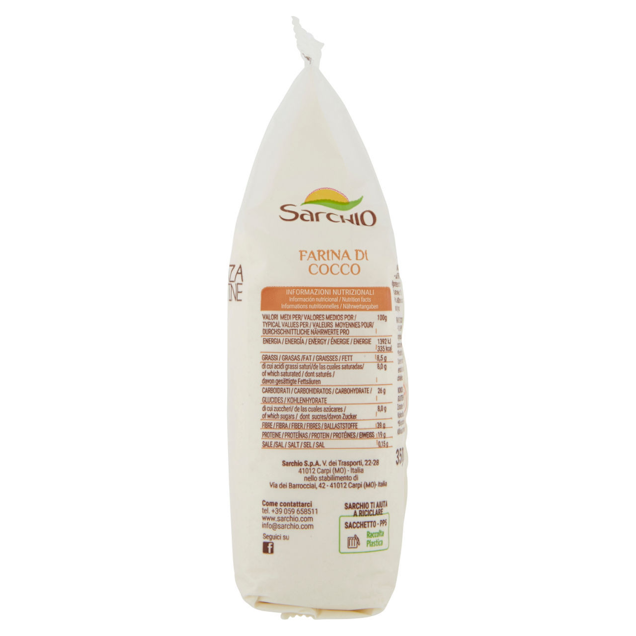 Farina di Cocco Sarchio senza glutine 350gn