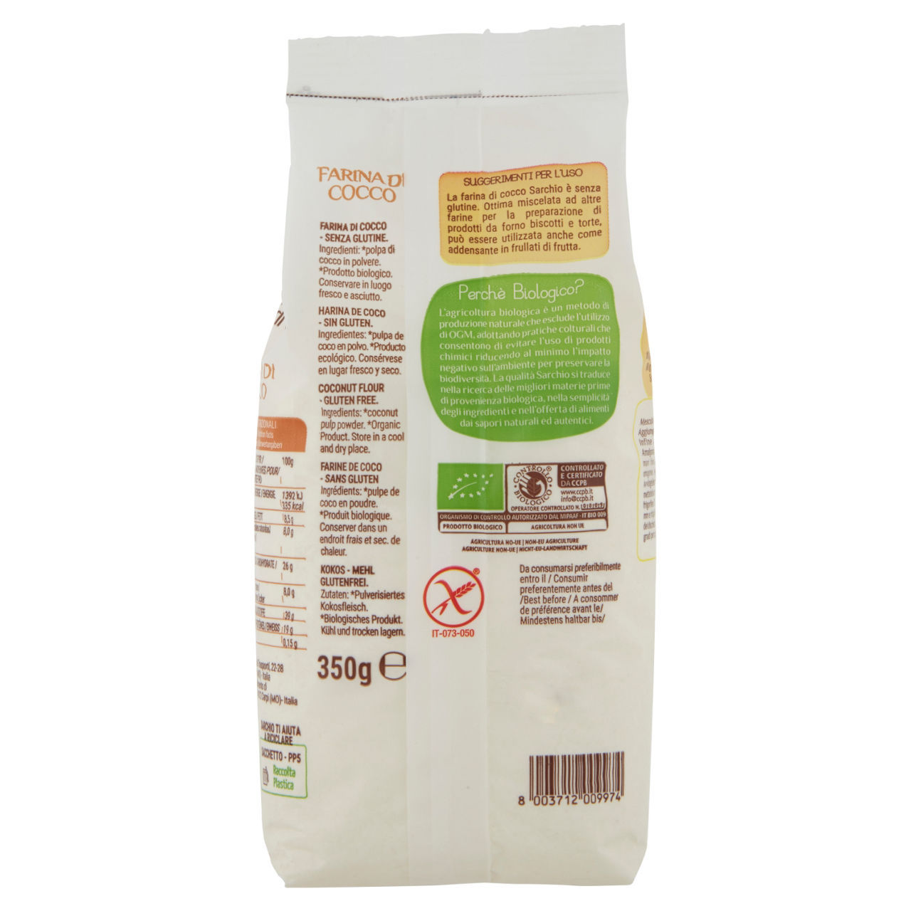 Farina di Cocco Sarchio senza glutine 350gn