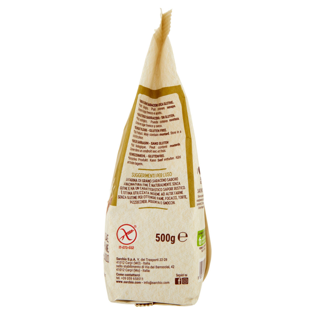 Farina Sarchio bio grano saraceno senza glutine 500g
