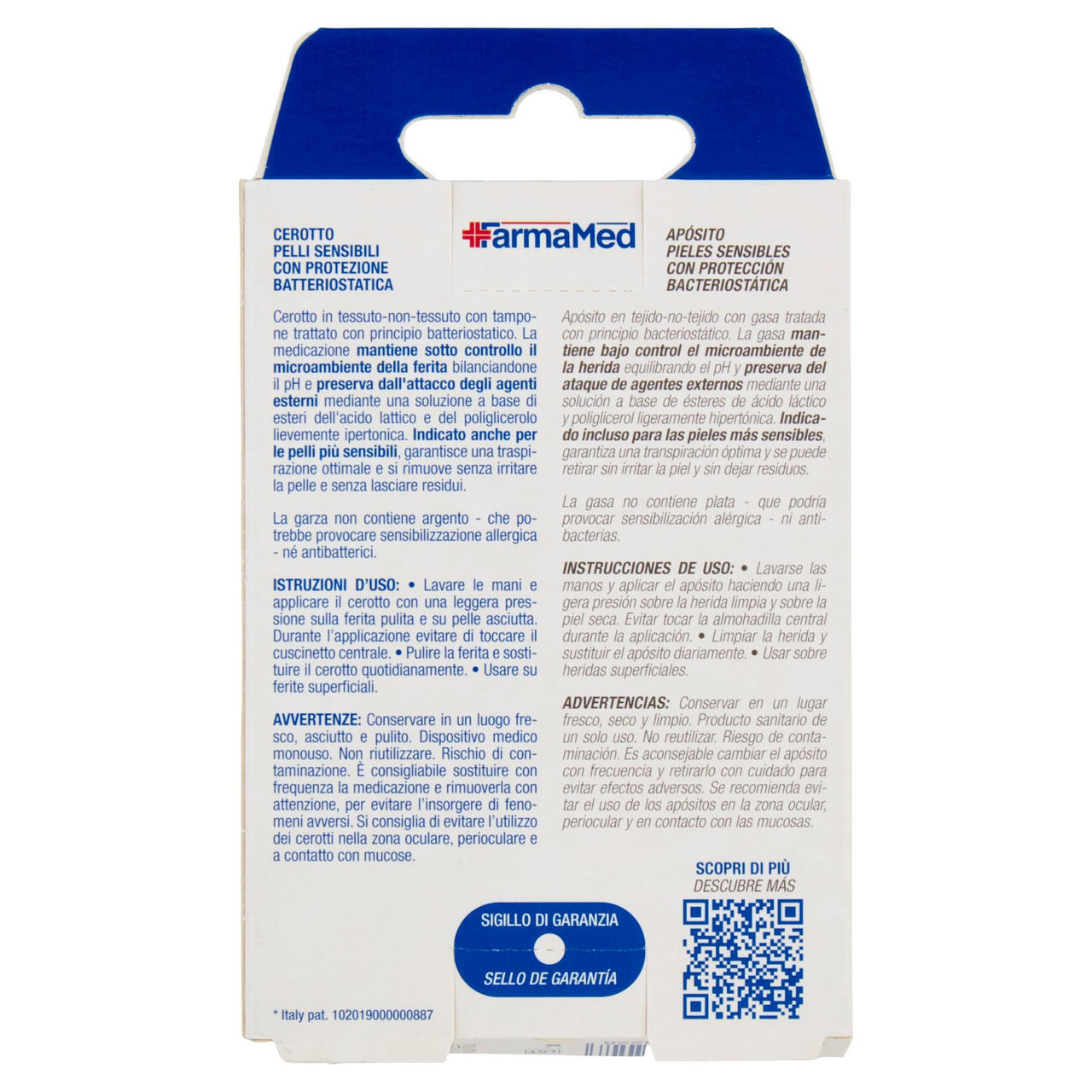 FarmaMed Cerotto Pelli Sensibili con protezione batteriostatica 20 pz