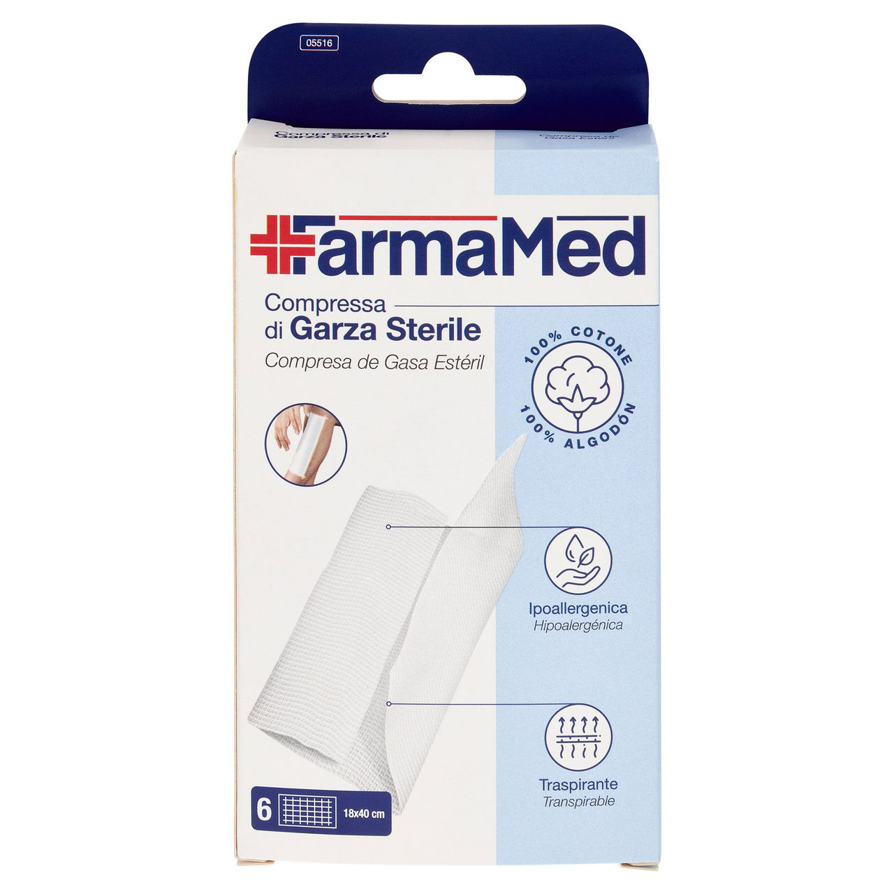 FarmaMed Compressa di Garza Sterile 18x40 cm 6 pz