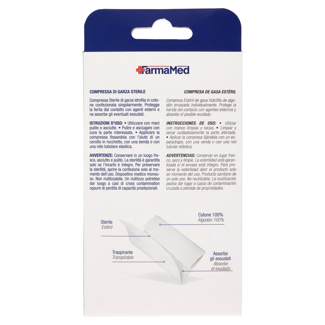 FarmaMed Compressa di Garza Sterile 18x40 cm 6 pz