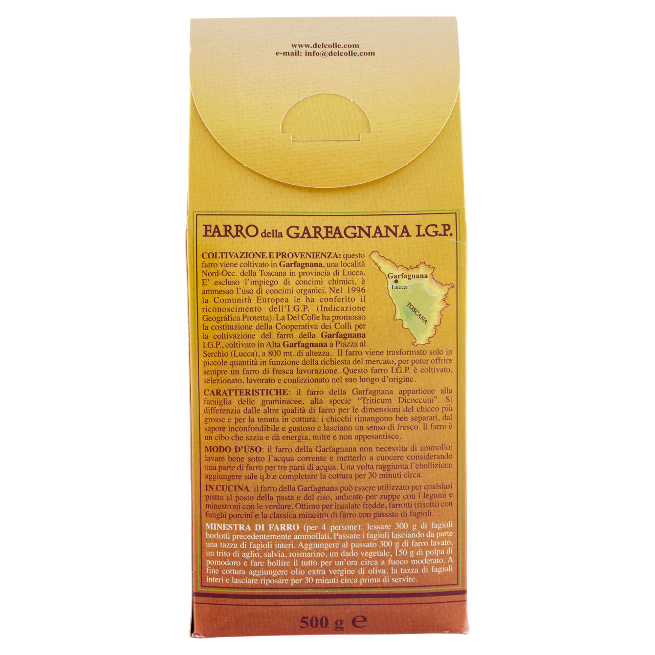 Farro della Garfagnana IGP Del Colle Origine Italia provincia di Lucca conf. da 500 g