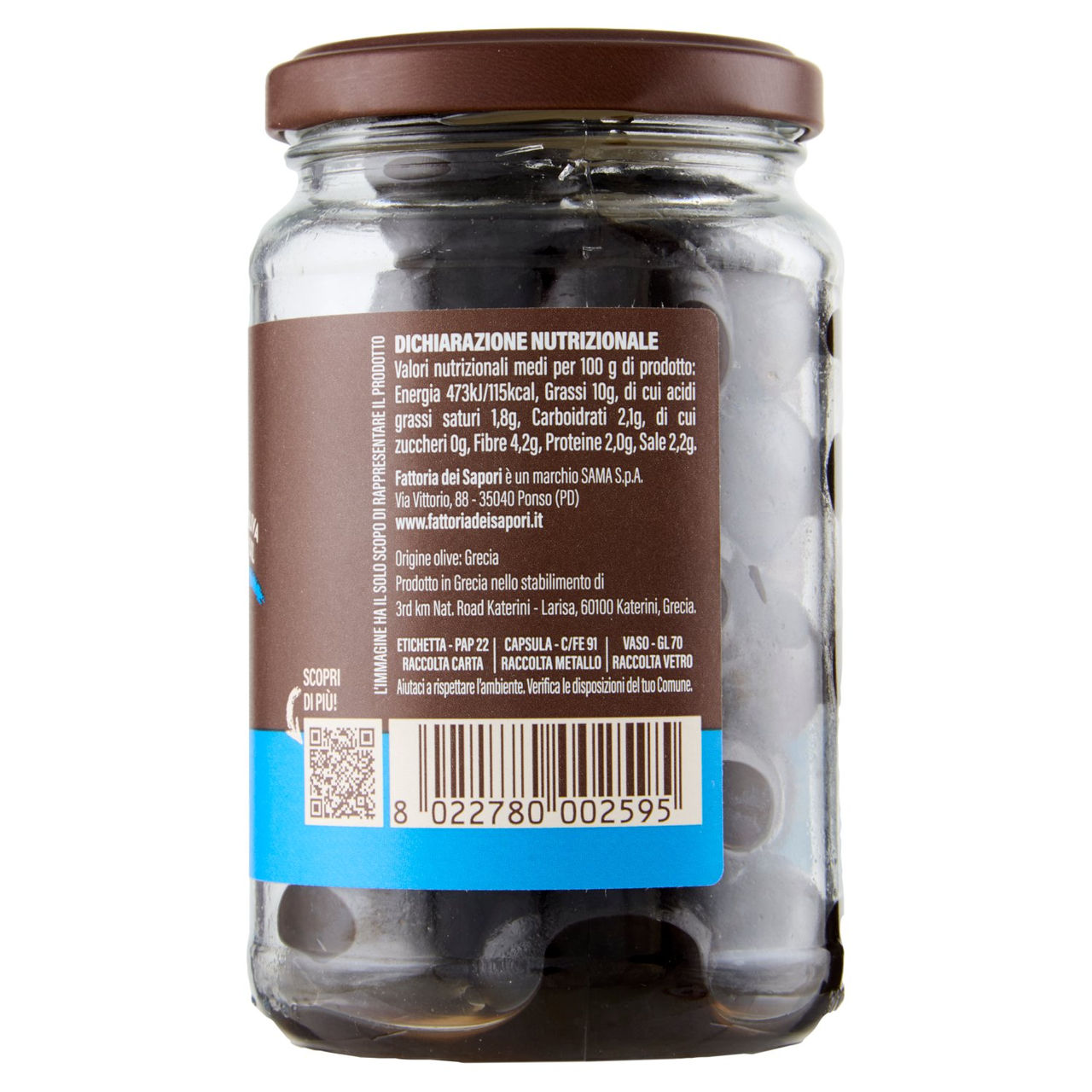 Fattoria dei Sapori Olive Halkidiki Denocciolate 175 g