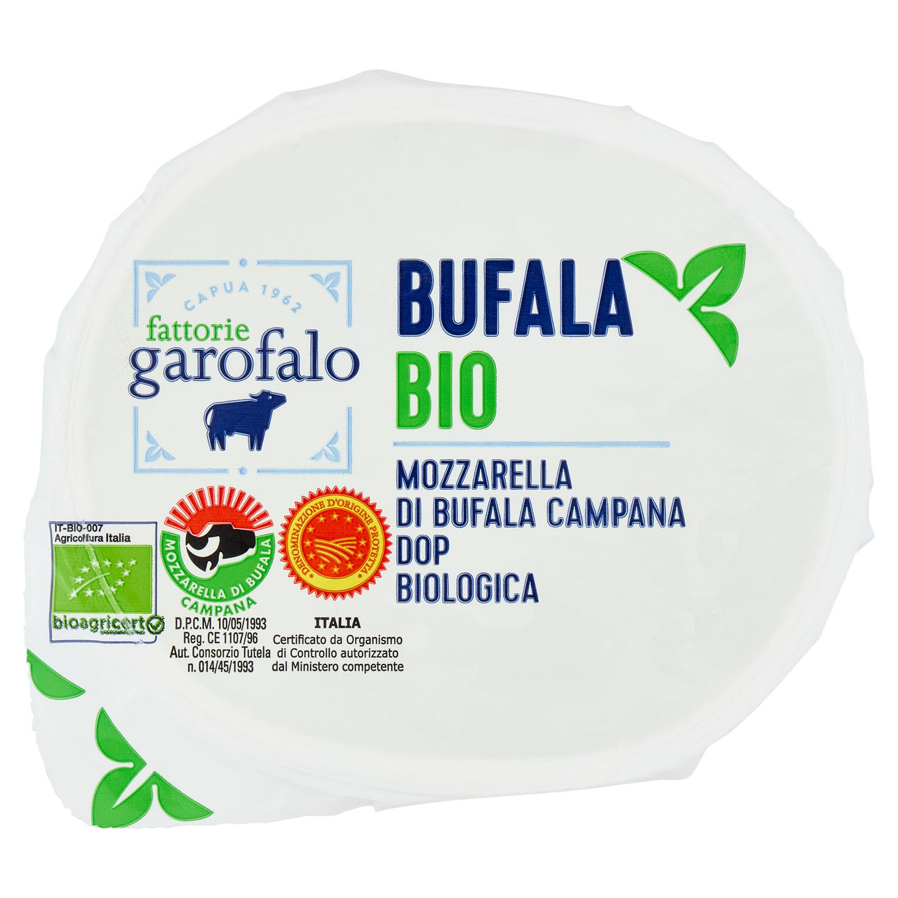 fattorie garofalo Bufala Bio Mozzarella di Bufala Campana DOP Biologica Ciliegine 12 x 10 g