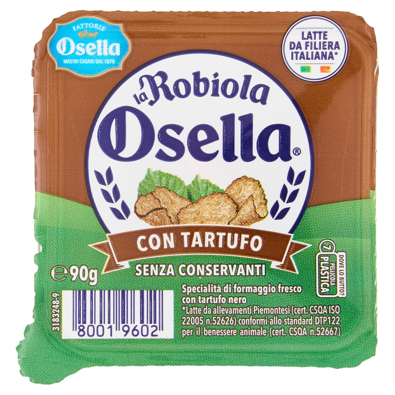Fattorie Osella la Robiola Osella specialità di formaggio fresco con Tartufo­ 90 g