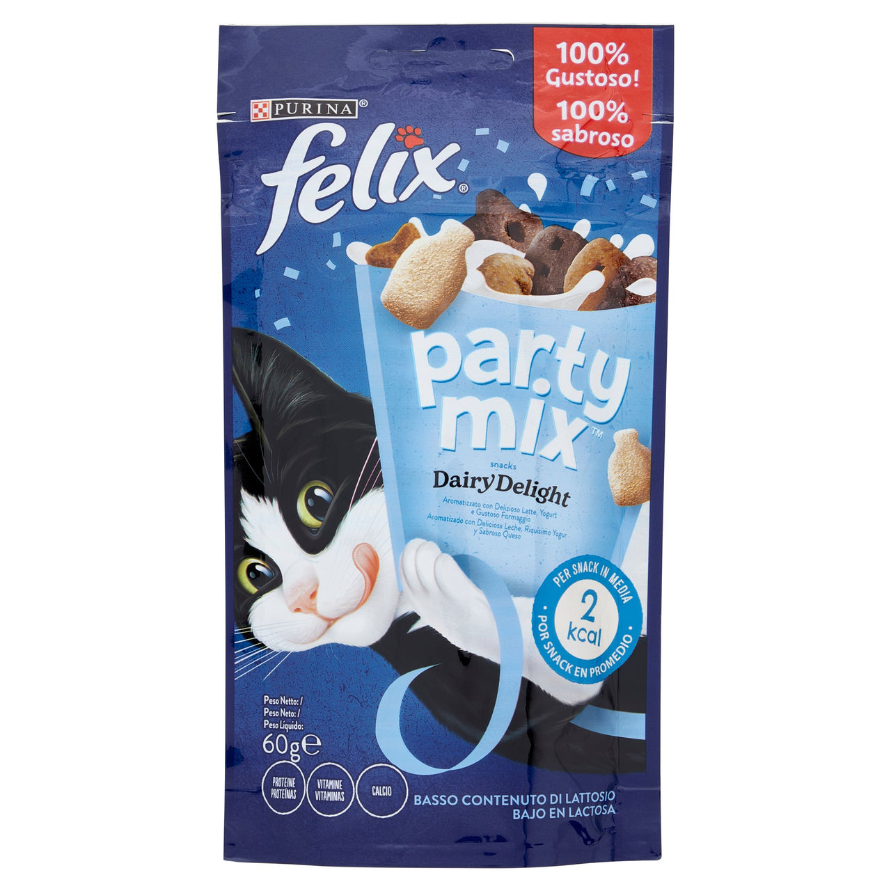 FELIX Party Mix Snacks Dairy Delight Aromatizzato con Delizioso Latte, Yogurt, Gustoso Formaggio 60g