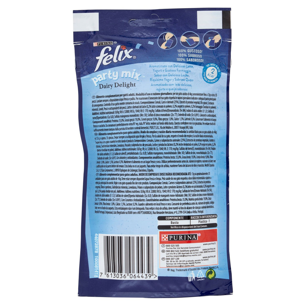 FELIX Party Mix Snacks Dairy Delight Aromatizzato con Delizioso Latte, Yogurt, Gustoso Formaggio 60g