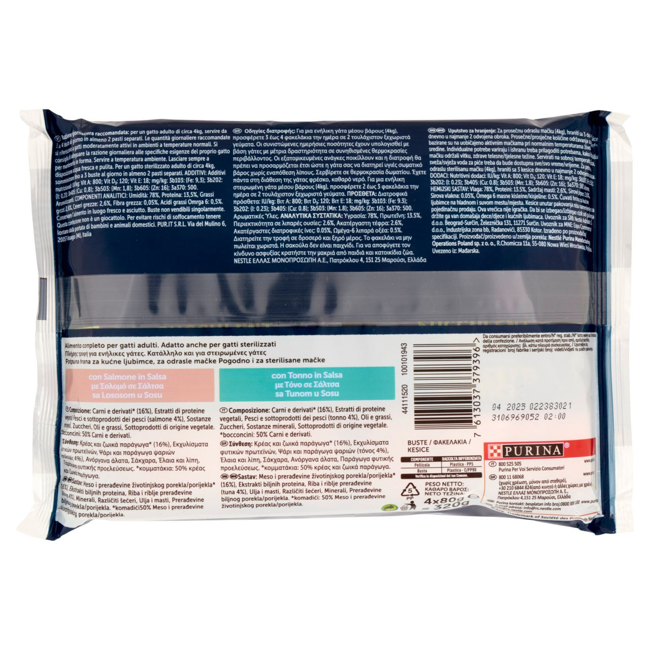 FELIX Sfilaccetti Rustici Selezioni con Pesci (Salmone, Tonno) 4 x 80 g