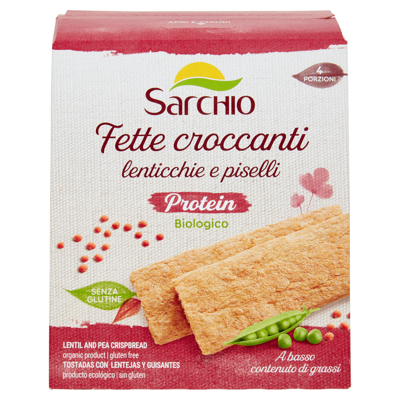 Fette Croccanti Sarchio Lenticchie e piselli 120 g