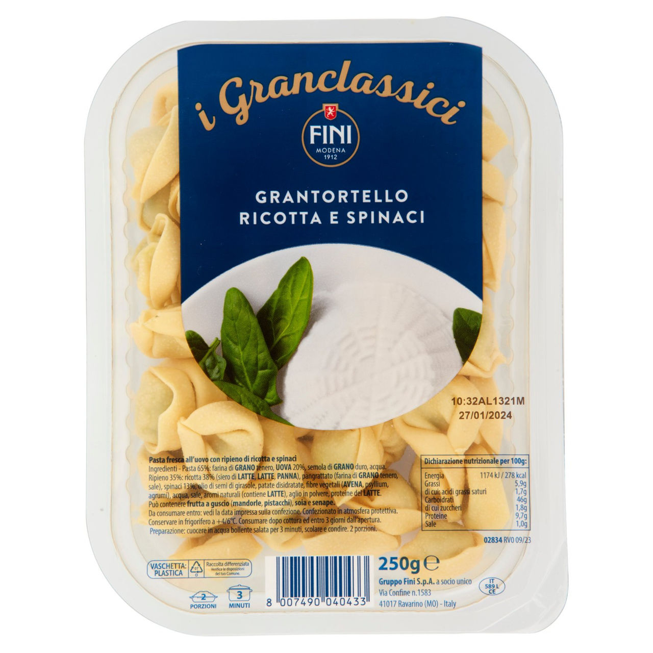 Fini i Granclassici Grantortello Ricotta e Spinaci 250 g