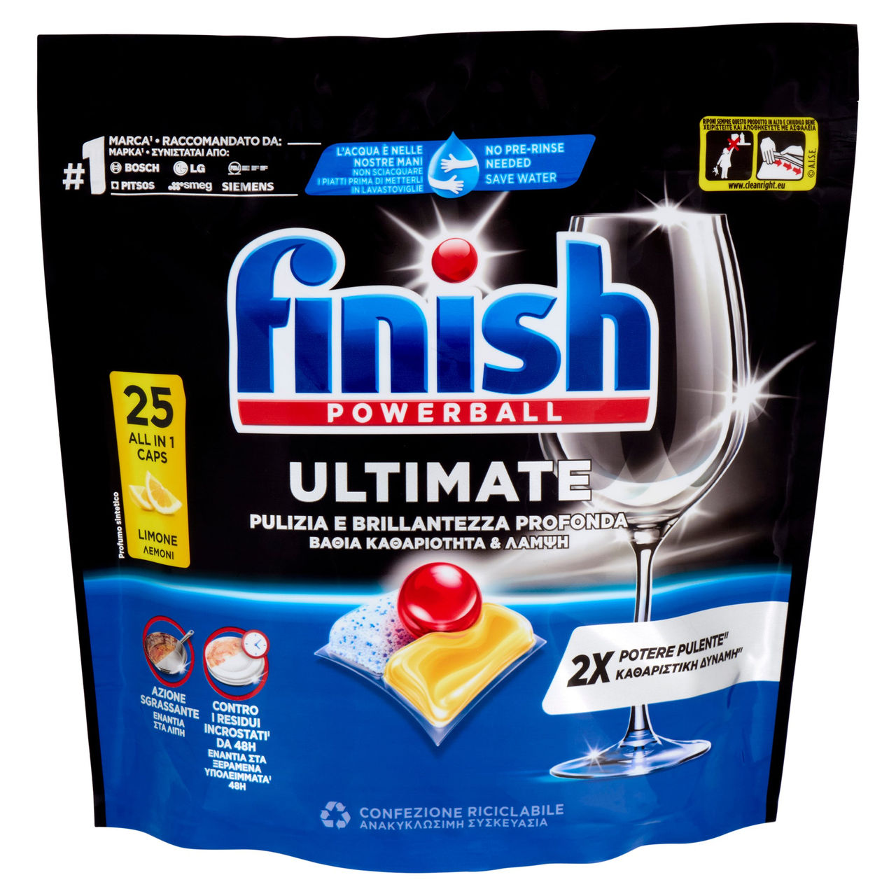 Finish Ultimate Limone pastiglie lavastoviglie 25 lavaggi 322,5 g