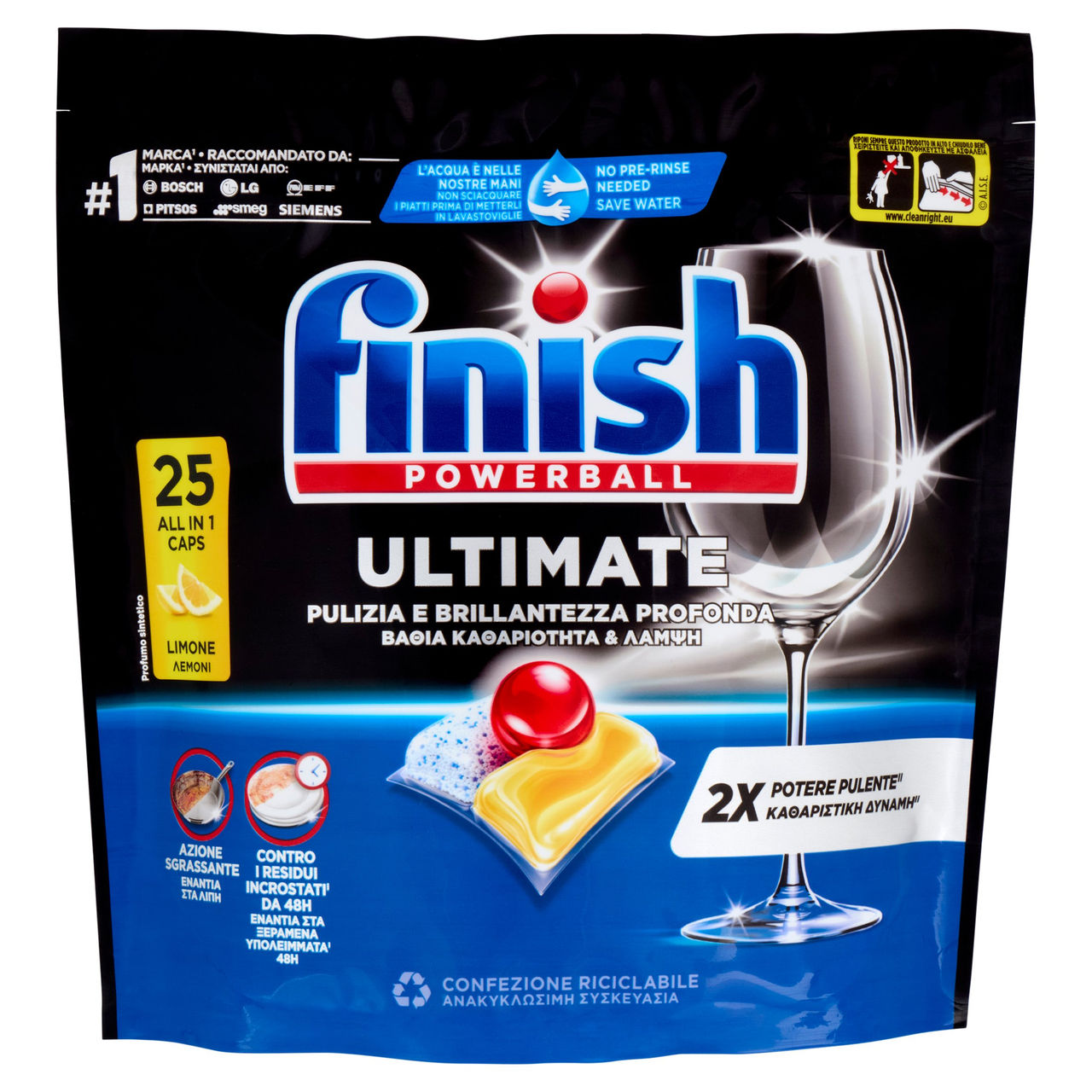 Finish Ultimate Limone pastiglie lavastoviglie 25 lavaggi 322,5 g