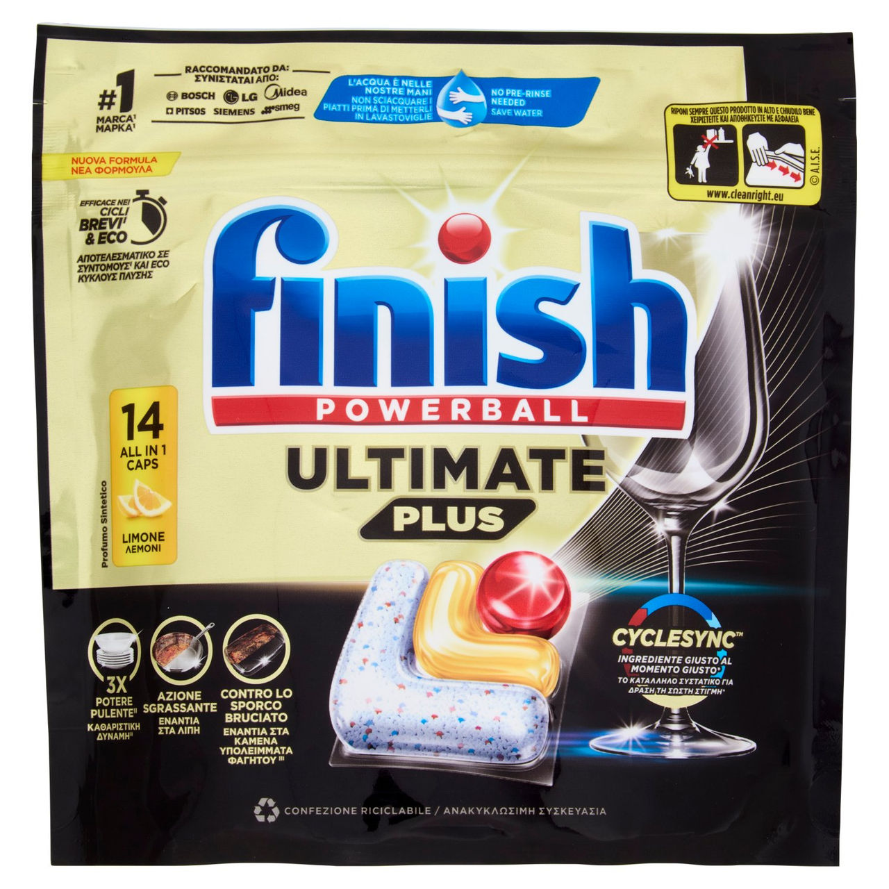 Finish Ultimate Plus Limone pastiglie lavastoviglie 14 lavaggi 170,8 g