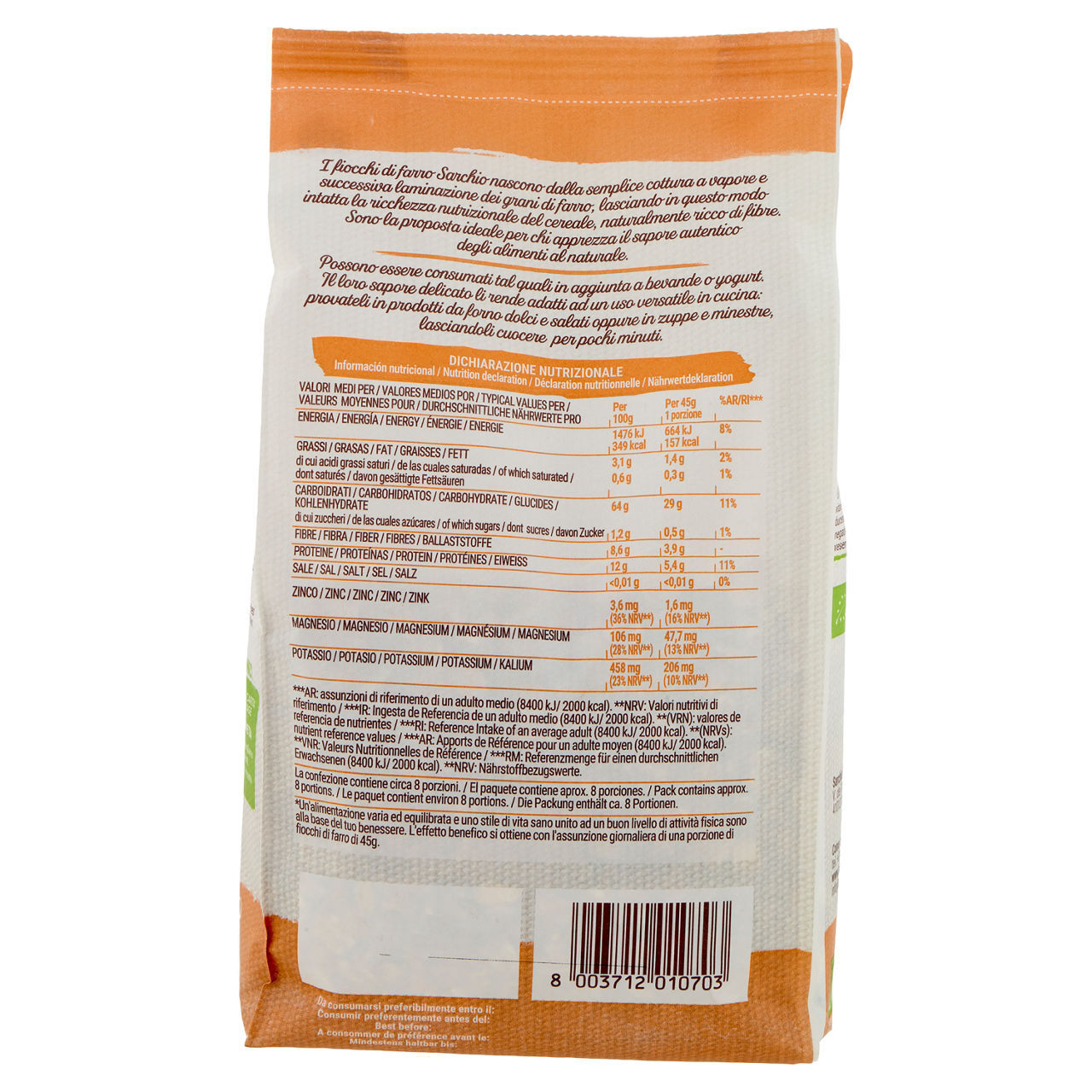 Fiocchi Farro Integrali Sarchio Bio 375