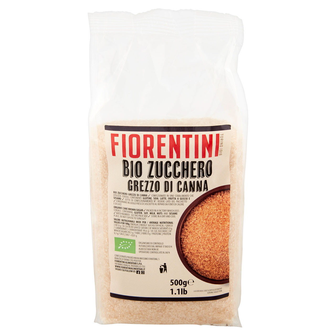 Fiorentini Bio Zucchero Grezzo di Canna 500 g