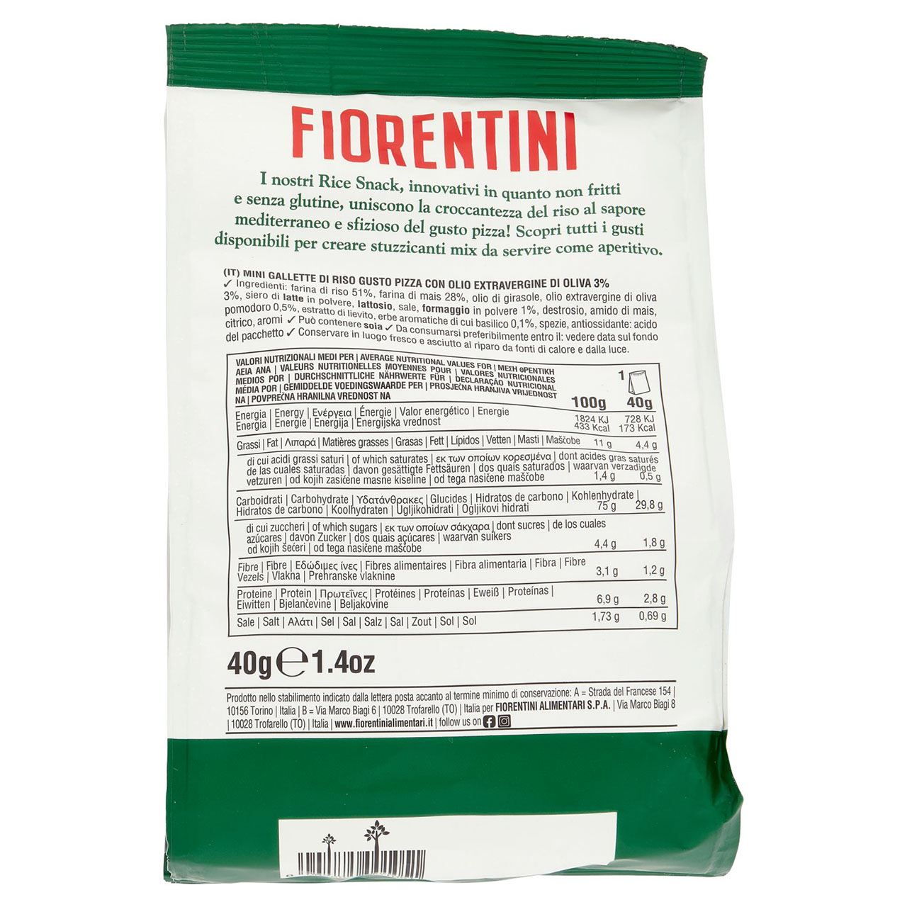Fiorentini gli Originali Rice Snack Pizza 40 g
