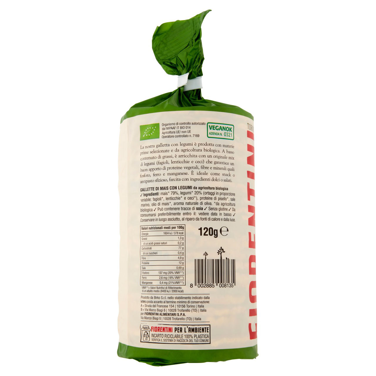 Fiorentini le Originali Gallette Bio con Legumi 120 g