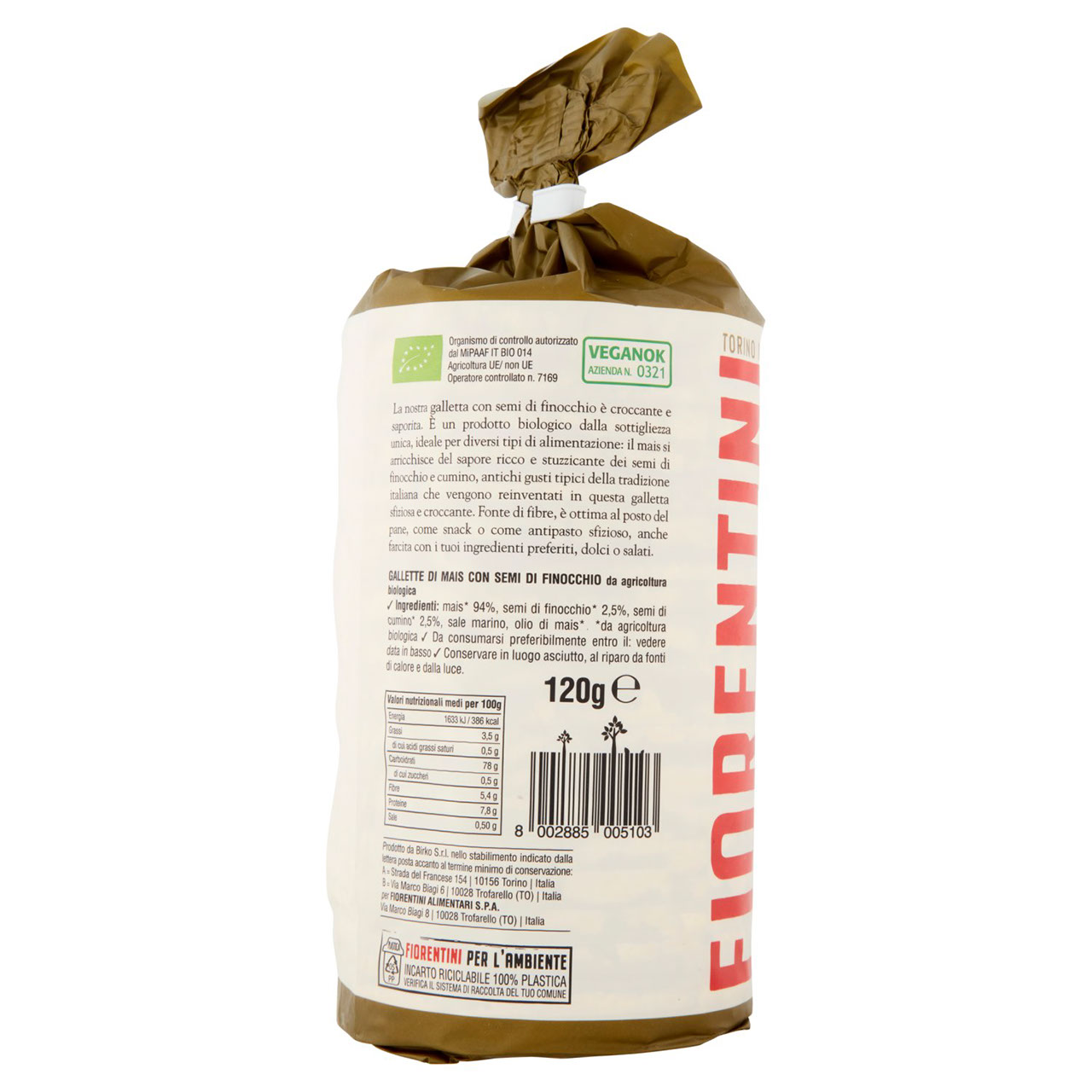 Fiorentini le Originali Gallette Bio Semi di Finocchio 120 g