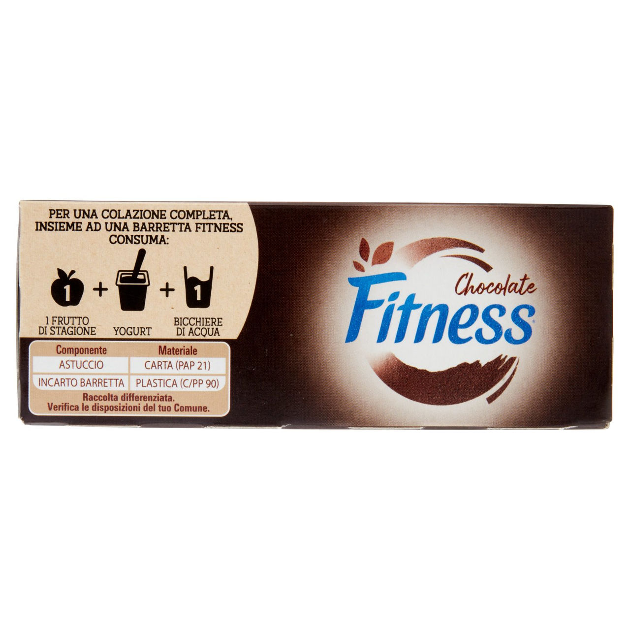 FITNESS Chocolate Barrette Cereali Integrali con Cioccolato al Latte 6  pezzi da 23,5 g