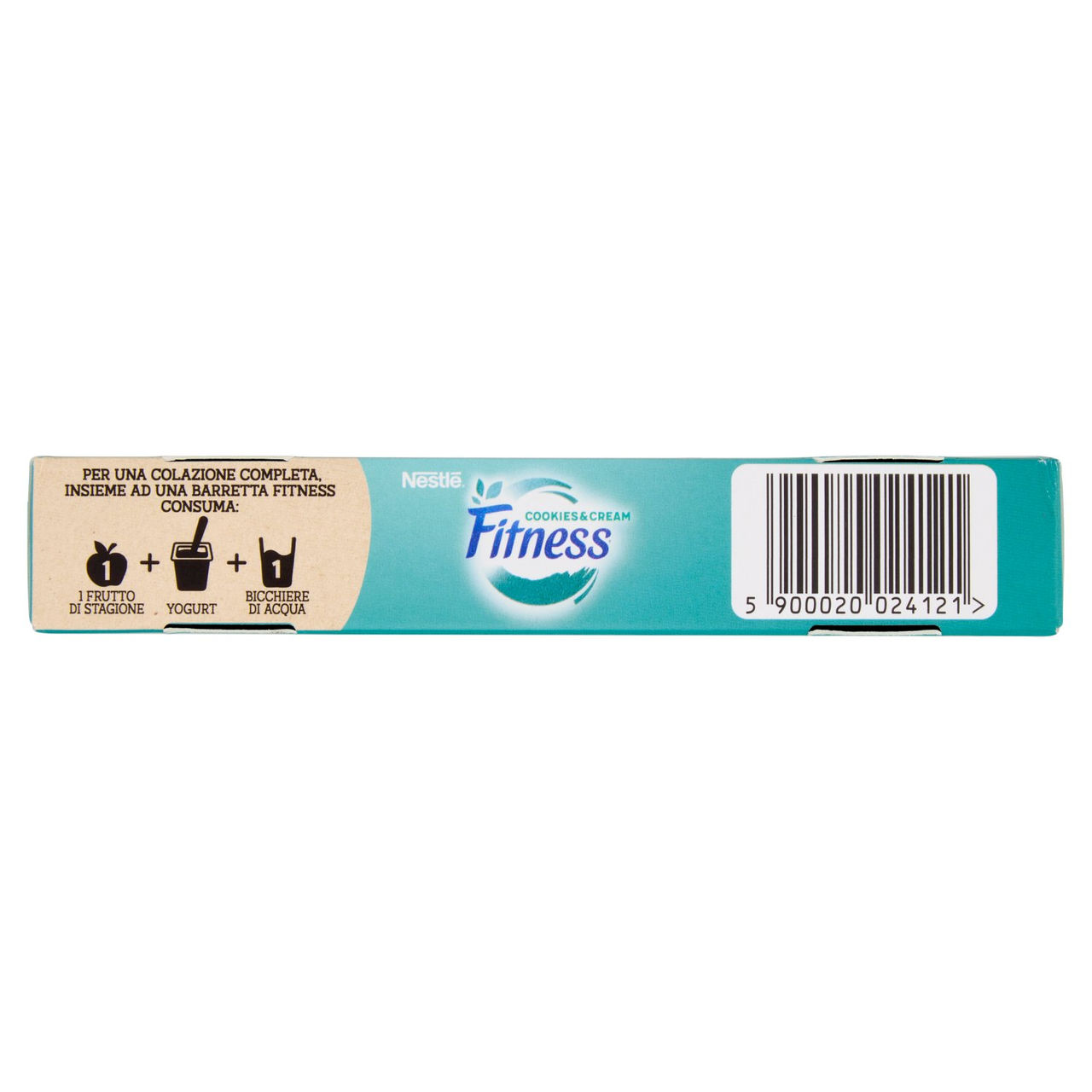 FITNESS Cookies&Cream Barrette Cereali Integrali con Biscotti e Cioccolato Bianco 4 pezzi da 23,5g